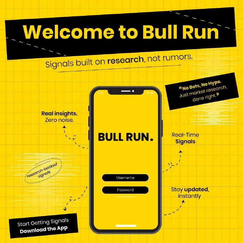 Bull Run: A loud yellow identity for a trading app.