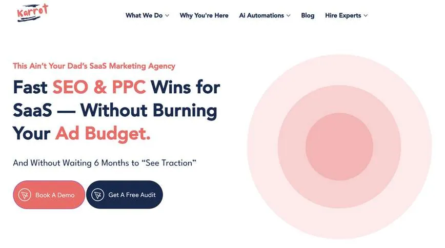 The Karrot: A conversion-led agency site for SaaS SEO and PPC.